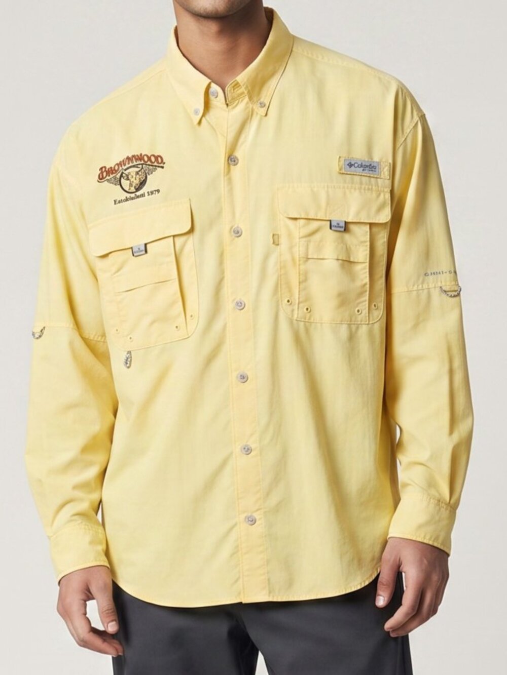Columbia PFG Bahama ll L/S Shirt Men's Size XL Yellow UPF Fishing Hiking Camping
